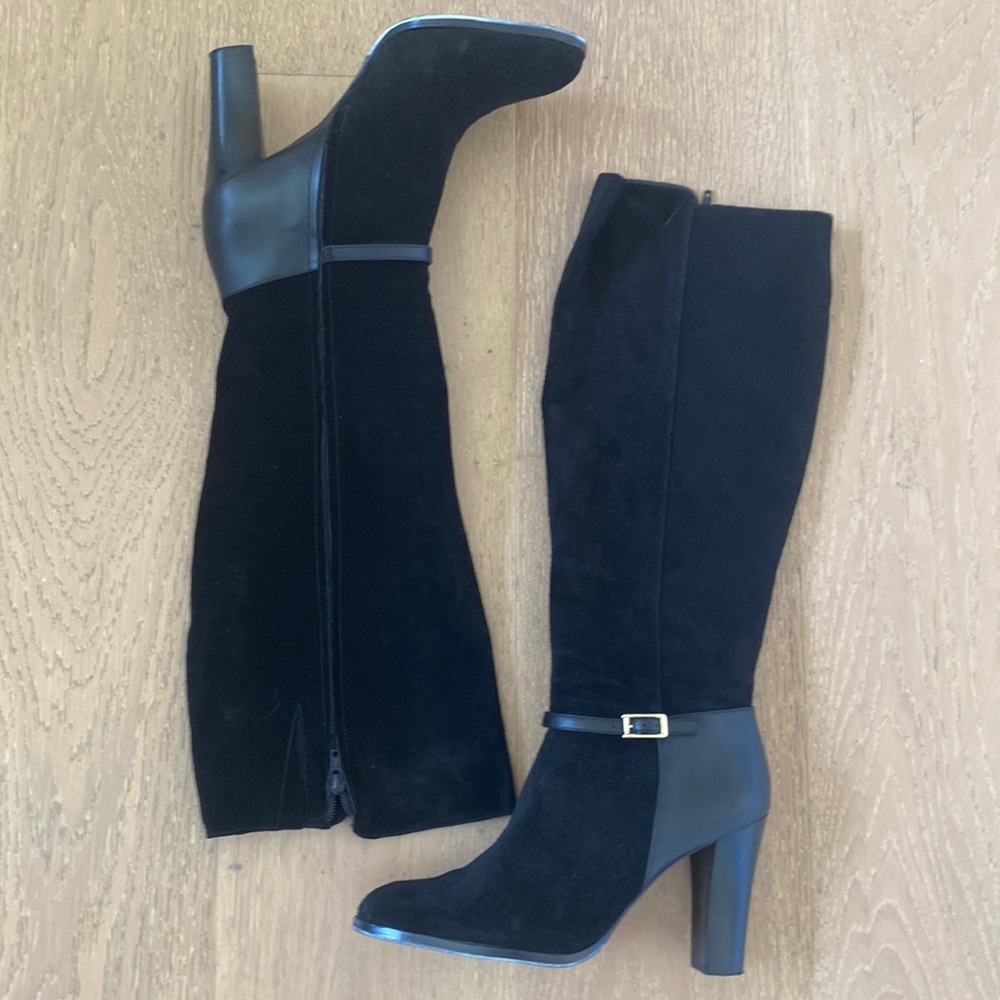 Banana Republic Selma Uptown Black Tall Suede Boot Size 10